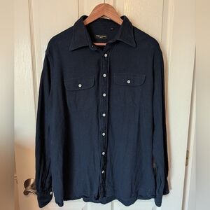 Spier & MacKay Navy Heavy Twill Button Down – Classic Fit – Size 17.5